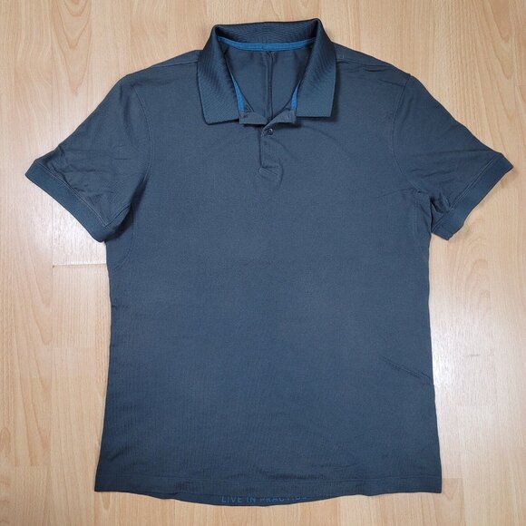 Lululemon Tech Pique Polo Shirt Men's Size Medium Vented Performance Golf Casual - Picture 1 of 8